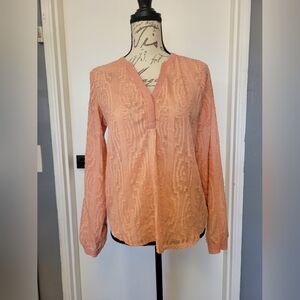 The Limited Chiffon Pink Peach Textured Women's Top Office‎ Blouse Small